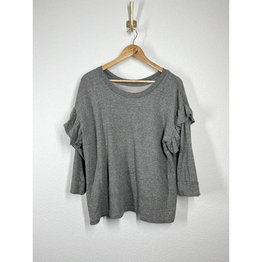 Current Elliott The Ruffle Sweatshirt Size 1 Small S Gray